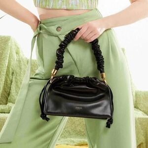 Sinbono Vegan Drawstring Handbag BLACK euc